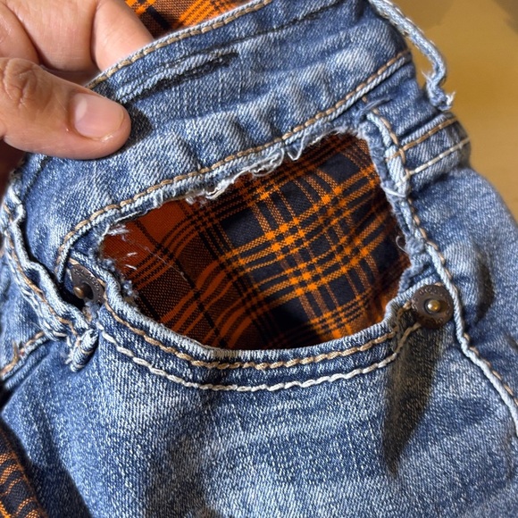 Plaid and Denim Women's Crop Top - Picture 7 of 7